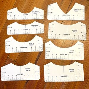 White T-Shirt Alignment Rulers Set